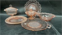 Pink Depression Glass Old Colony Lace Edge,