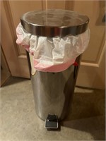 Small stainless trash can