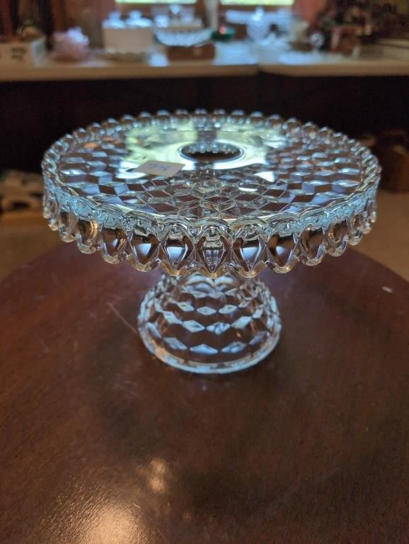 Fostoria round cake stand