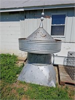 Vintage barn cupola with lightning rod and arrow