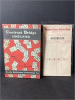 1930 Bridge instruction manual and bridge score