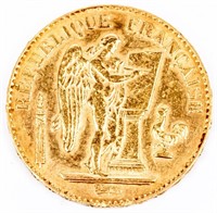 Coin  1897A French 20 Francs Gold Coin XF