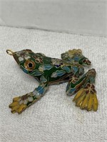 VINTAGE ORNATE CLOISONNÉ FROG FIGURE  2 3/4in