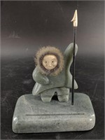 J. Wiltsie soapstone carving in primitive style of