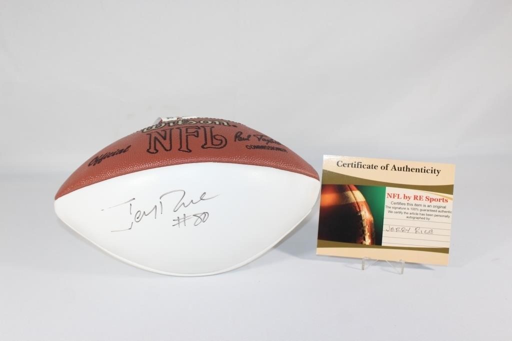 Jerry Rice #80 Autographed Football w/COA