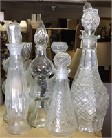Selection of Clear Glass Decanters Stoppers