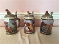 3 Budweiser Commemorative stein, sporting dogs, 8