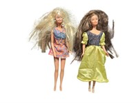 Vintage 90s Barbie Dolls with Blonde and Brown Hai