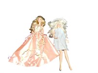 2 Vintage 1990s Mattel Barbie Dolls - Blonde in Pi