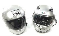 (2) Motorcycle Helmets With Comms, Shoei, Jarow
