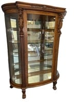 Beautiful Victorian Antique Oak China Cabinet