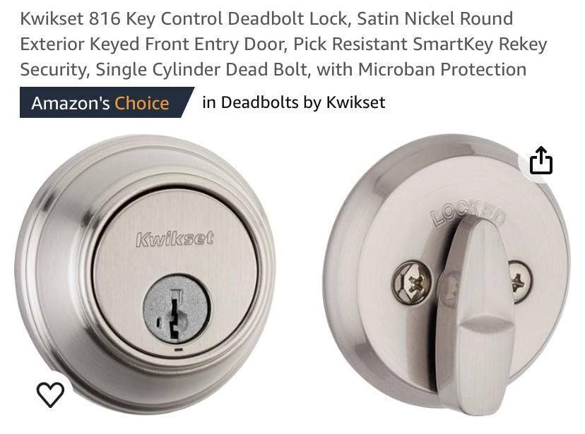 Kwikset 816 Key Control Deadbolt Lock, Satin