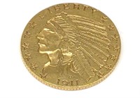 Gold 1911 Indian Head $5 Coin