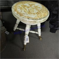 Glass footed screw top organ stool