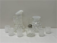 Opalescent Coin Dot Pitchers, Glasses & Syrup