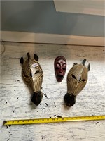 3 wooden art pieces- zebra