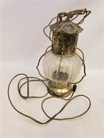 Vtg Brass "Akron"Hanging Light Fixture