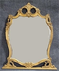 French heavily carved mirror, 43 x 30