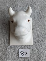 Vintage Ceramic Bull Towel Holder