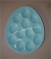 (K1) Chantel Teal Egg Plate
