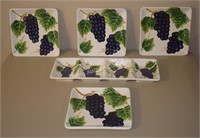 (K1) Wine & Cheese Grape Dish Set