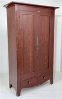 Wardrobe - red wash over yellow pine, flat crown
