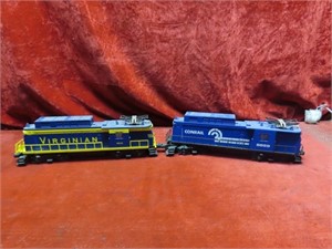 (2)Lionel engines, Conrail, Virginian.