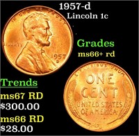 1957-d Lincoln Cent 1c Grades GEM++ RD