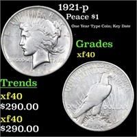 1921-p Peace Dollar 1 Grades xf
