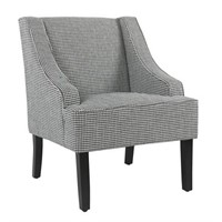 Classic Swoop Accent Chair – Ebony Houndstooth