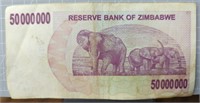 Zimbabwe $50 million banknote