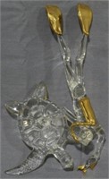 Blown Glass Scuba Diver with Turtle 8x5.5