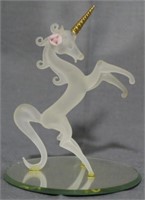 Blown Glass Unicorn Figure 4.5"