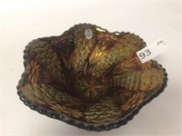 Fenton Carnival Glass Bowl, Numbered - 8" Dia.