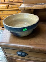 Cobalt Salt  Glazed Pottery Bowl