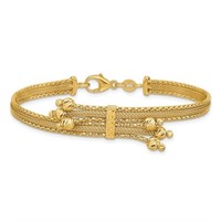 14K Polish/Texture/Diamond cut Fancy Bracelet