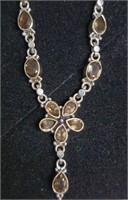 $300 Silver Smokey Quartz 18" Necklace