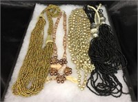 BEADS GALORE!!  4 NECKLACES W/ MIXED BEADS