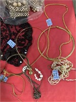 "JET" LADIES COLLAR AND COSTUME JEWELRY SET