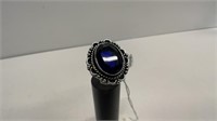 German Silver Blue Quartz Ring Size 8