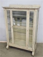 Neat Old Oak Cabinet with Glass Shelves