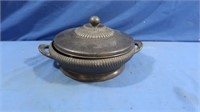 Wilcox Silverplated Gravy Bowl w/Lid-marked MEB