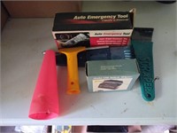 Auto emergency tool, ice scrapers and more ....