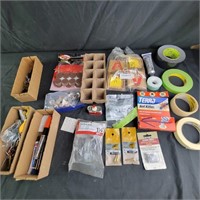 Misc Box Lot with Tape, rat Traps and poison,