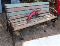 Metal Lobster on a Park Bench, Cast Iron Sides!