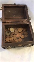 Treasure chest with misc coins