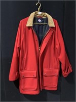 POLO RED WOOL COAT SZ. LARGE NEWLY DRYCLEANED 2