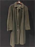 LUBIAM WOOL BLEND SZ. 52- ARMY GREEN OVER COAT -