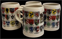 Ceramic Bavarian Sheild Beer Steins