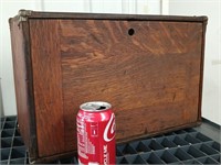 Oak Machinist Chest has lock but no key, brass